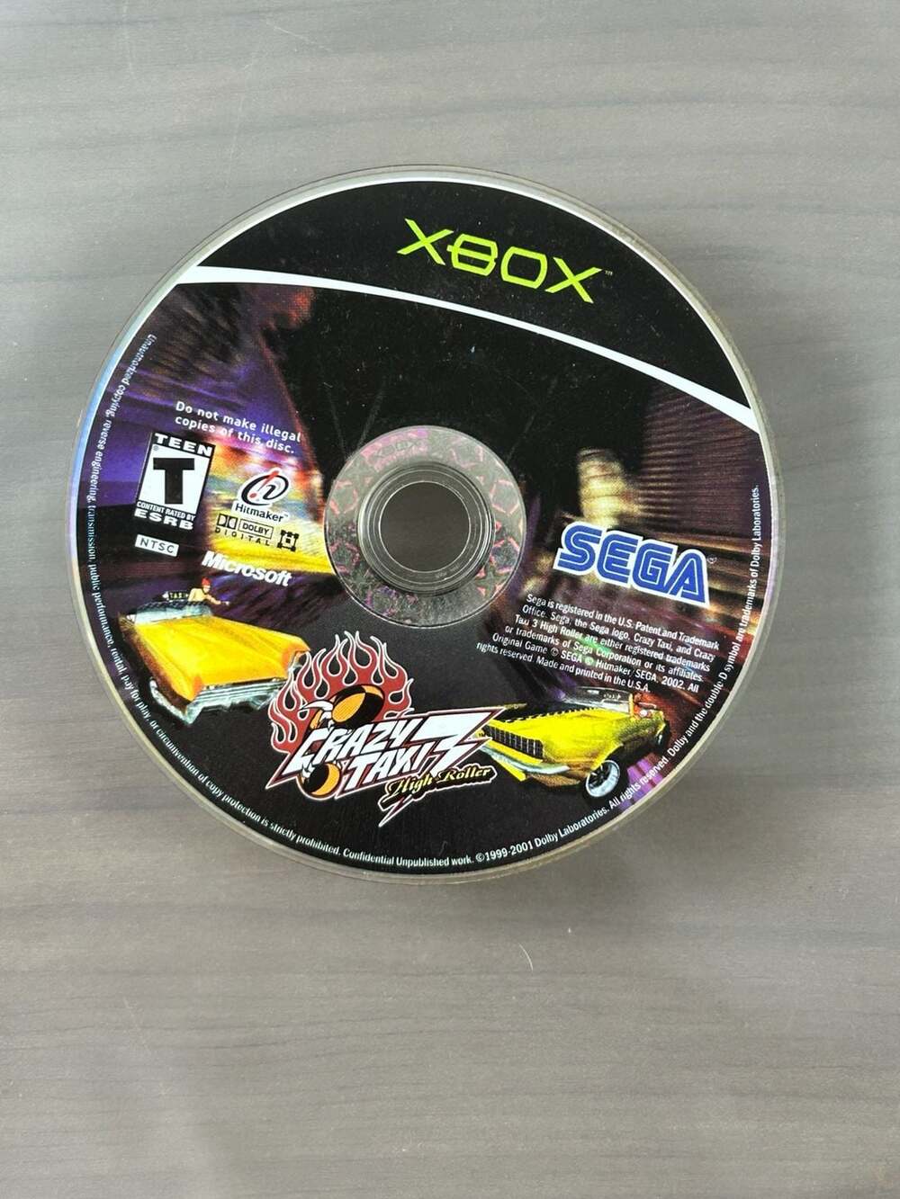 Crazy Taxi 3 High Roller Original Xbox 2002 Disc Only Untested